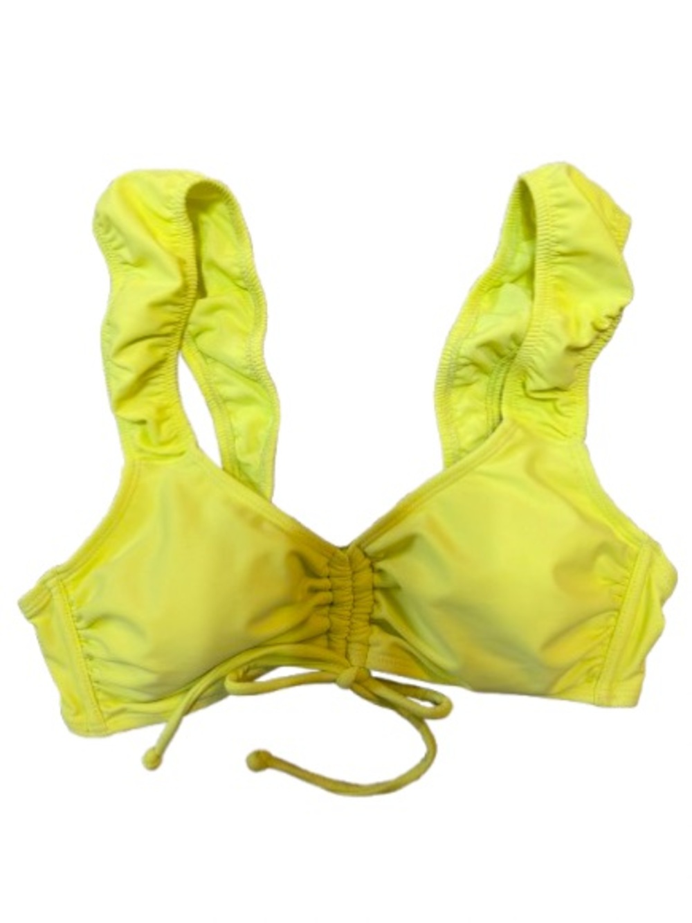 Wild Fable Women’s Yellow Ruffle Strap Bikini Swim Top Size Small-NWT